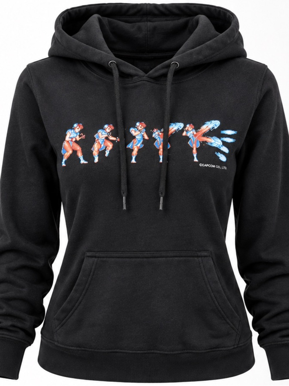 Street Fighter Ryu Capcom Black Graphic Hoodie Fighting Game Pullover Sweatshirt